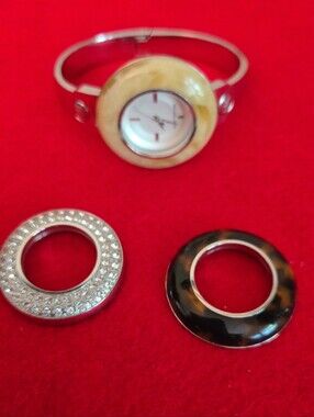 Michael Kors Silver Bangle Watch with Cream Dial & Interchangeable Bezels